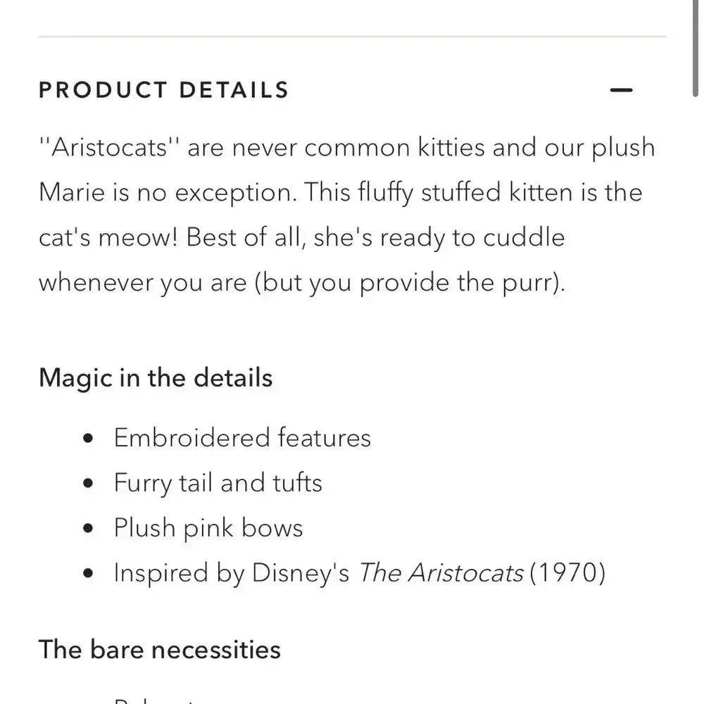 Marie from The Aristocats Plush